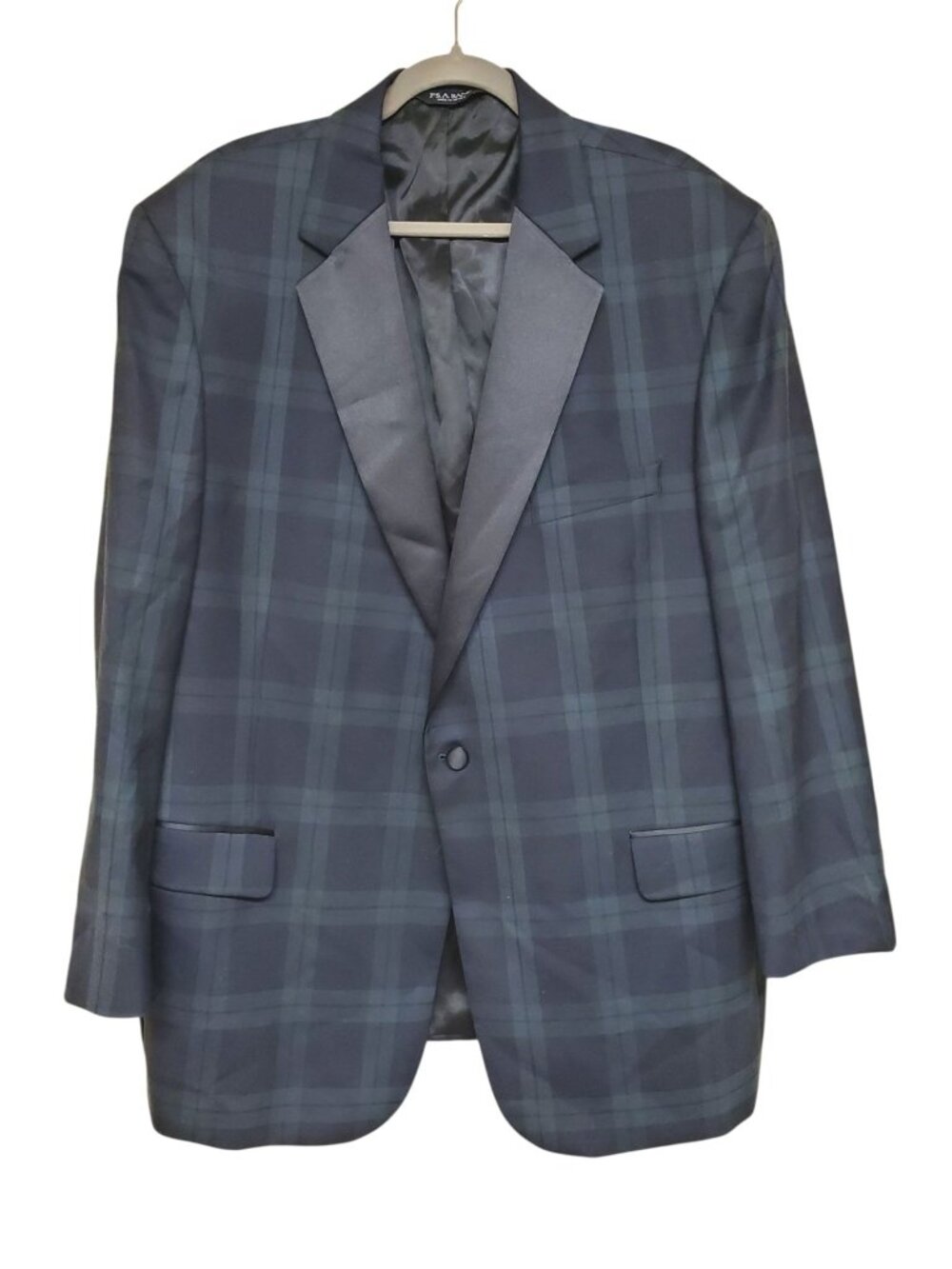 Jos. A. Bank Blackwatch Dinner Jacket 100% Wool Green Tartan Plaid Size 48 Reg